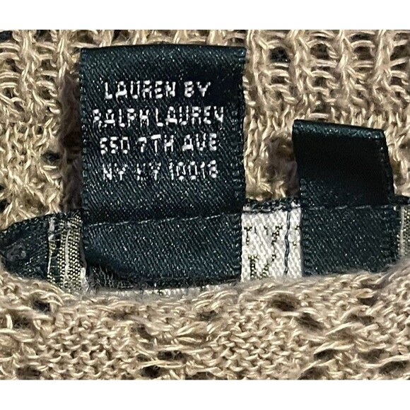 LAUREN RALPH LAUREN Golden Tan Linen Knit Sweater Women's XL - Picture 7 of 7